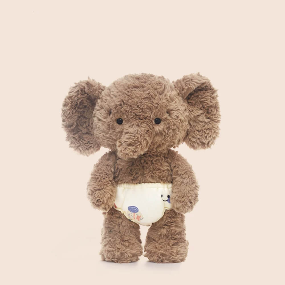 Cuddly Diaper Baby Elephant Plushie